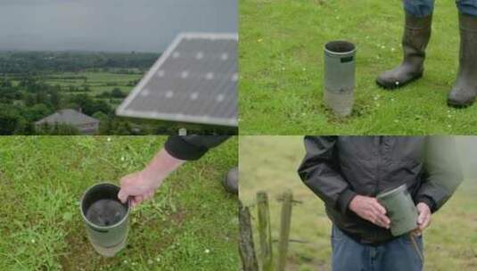 爱尔兰利莫瑞克田野农庄自动雨量计2高清在线视频素材下载