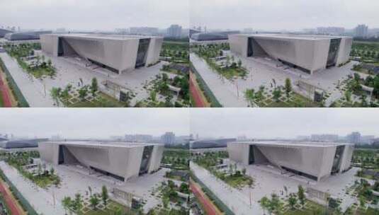 【4K】航拍郑州新美术馆高清在线视频素材下载