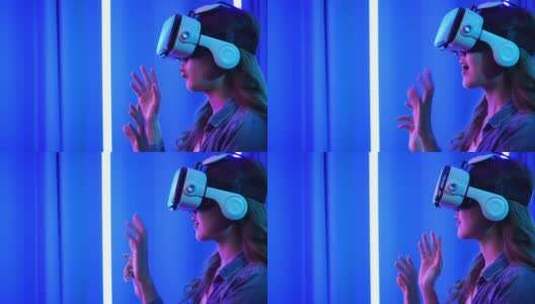 VR眼镜虚拟世界高清在线视频素材下载