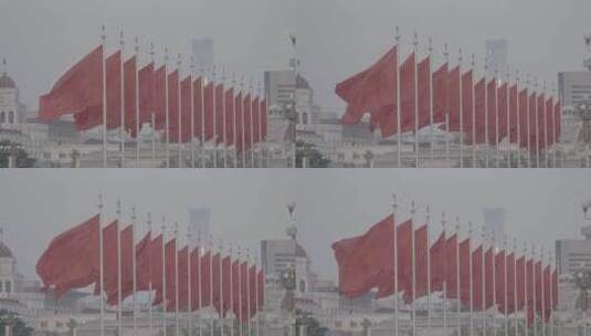天安门素材 红旗 人民大会堂 祝福祖国高清在线视频素材下载