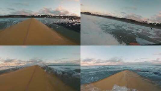 夏日海边冲浪第一视角高清在线视频素材下载