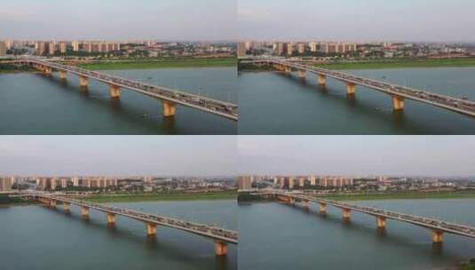 长沙湘府路大桥航拍4K视频高清在线视频素材下载