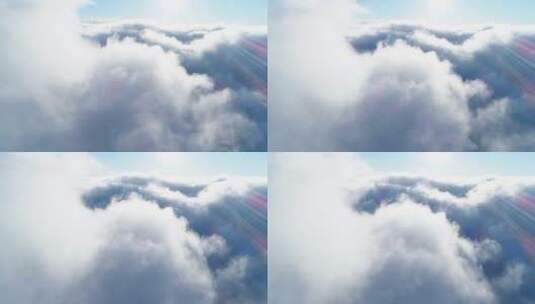 唯美天空云雾缭绕穿越云朵飞行视角高清在线视频素材下载