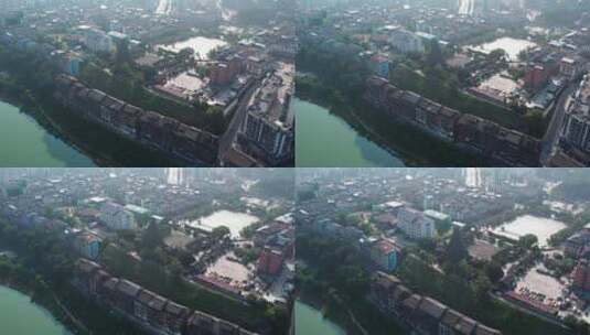 4k 航拍广西柳州城市景观天际线高清在线视频素材下载