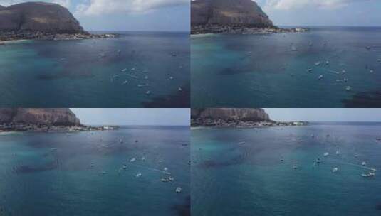 西西里海岸地中海的无人机视图高清在线视频素材下载