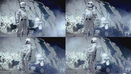 宇航员探索行星的表面高清在线视频素材下载
