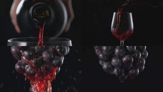 红酒葡萄酒倒酒红酒杯升格视频素材高清在线视频素材下载