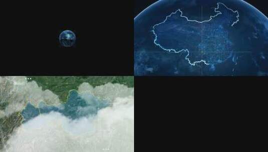 卫星地球穿梭毕节地图高清在线视频素材下载