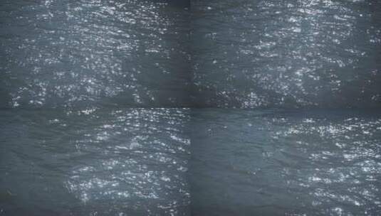 移动的水面波光粼粼湖面阳光照射海水江河面高清在线视频素材下载