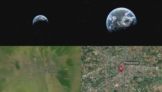 Phitsanulok城市地图从太空到地高清在线视频素材下载