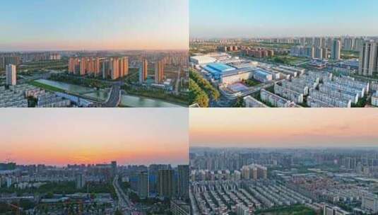 航拍郑州市惠济区郊区高清在线视频素材下载