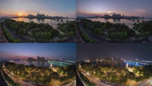 惠州_惠州大桥_夜景航拍001高清在线视频素材下载