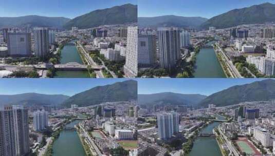 云南大理城市西洱河航拍高清在线视频素材下载
