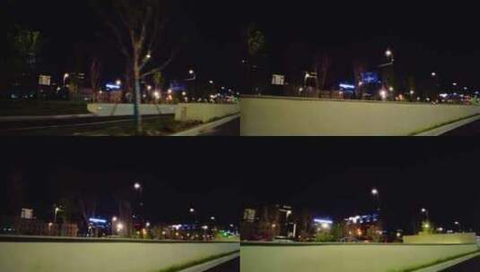 城市夜晚汽车窗外的风景视频素材高清在线视频素材下载