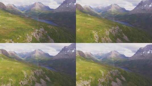 航拍绿色山脉高清在线视频素材下载