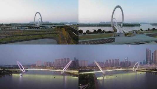 南京_南京眼步行桥005高清在线视频素材下载