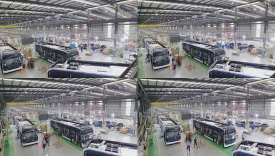 大型客车（公交车）生产线高清在线视频素材下载
