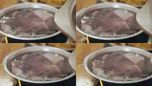 中国重庆市火锅特色美食-涮肉高清在线视频素材下载