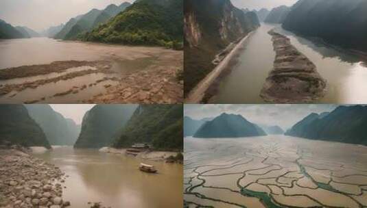 枯水期江河高清在线视频素材下载