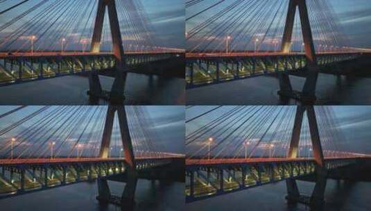 铜陵 公铁 长江大桥局部 基建 索拉桥高清在线视频素材下载