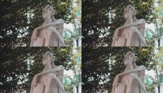 宣传片微电影校园环绕女神雕像高清在线视频素材下载