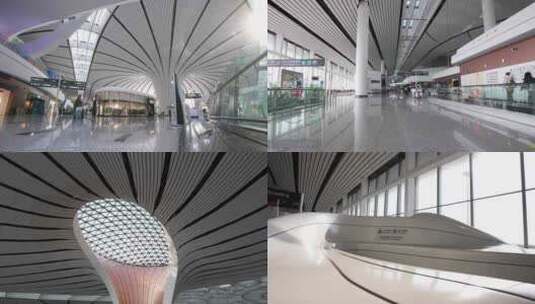 4K北京大兴国际机场候机楼空镜合集高清在线视频素材下载