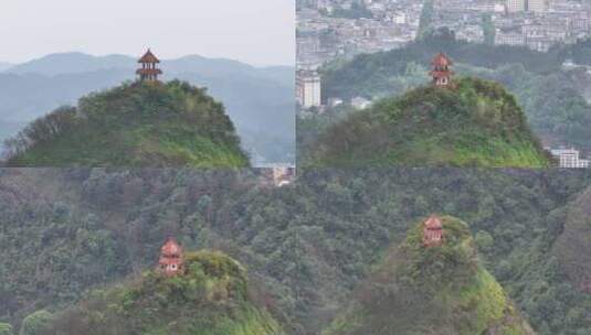 湖南怀化通道独岩山航拍高清在线视频素材下载