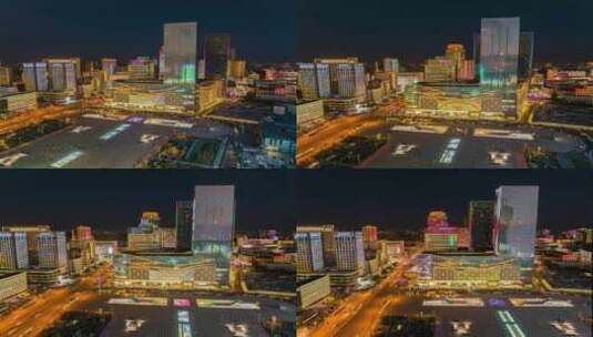 内蒙古呼和浩特市中心夜景4k延时摄影高清在线视频素材下载