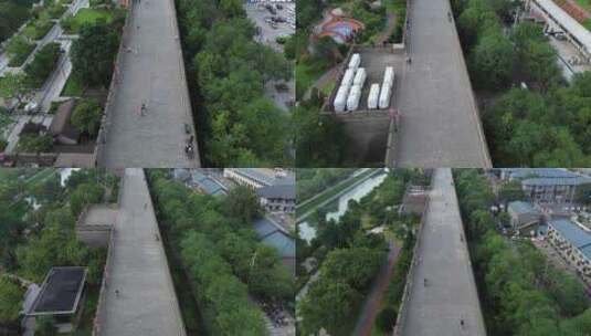 西安城墙航拍高清在线视频素材下载