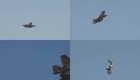 军用喷气式飞机飞行和掉头高清在线视频素材下载