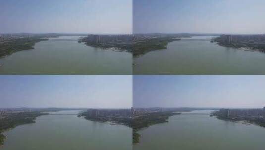安徽蚌埠龙子湖全景大景航拍高清在线视频素材下载