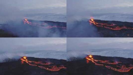 火山，喷发，熔岩，烟雾高清在线视频素材下载