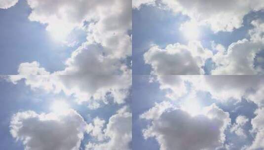 蓝天白云午时的太阳阳光天气延时摄影高清在线视频素材下载