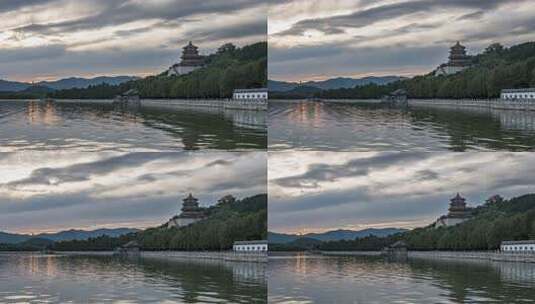 北京颐和园佛香阁日落风景高清在线视频素材下载