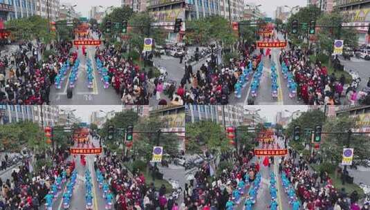 正月十五元宵节文艺表演航拍闹元宵航拍高清在线视频素材下载