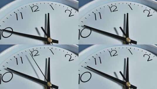 白色时钟表盘特写高清在线视频素材下载