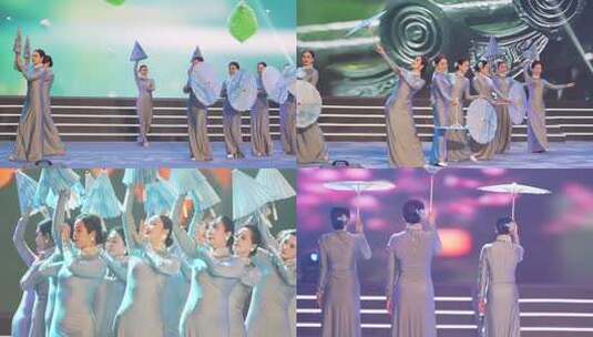 舞台旗袍女子舞蹈表演高清在线视频素材下载