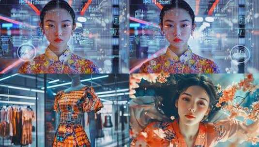 未来时尚科技融合 传统服饰数字时代时尚设高清在线视频素材下载