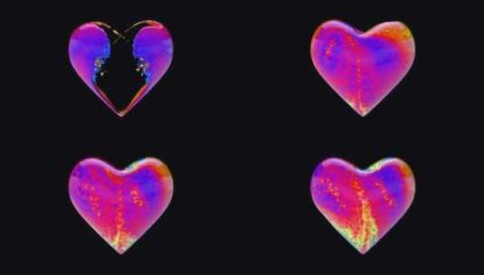 用多色油漆Alpha填充心脏高清在线视频素材下载