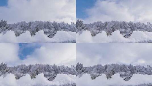 6k冬天山川树林冰雪延时摄影高清在线视频素材下载