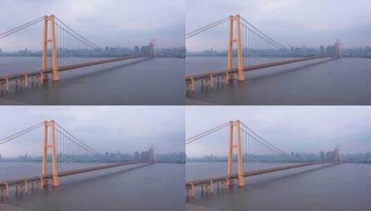 4k武汉杨四港长江大桥延时高清在线视频素材下载