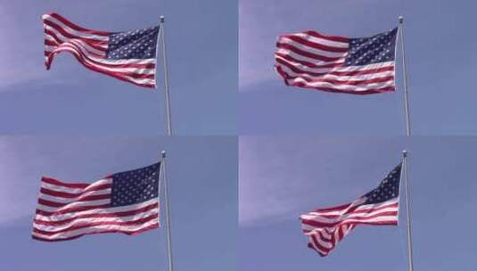 飘动的美国国旗高清在线视频素材下载
