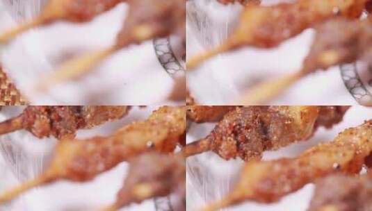 羊油瘦肉烤肉肉串高清在线视频素材下载