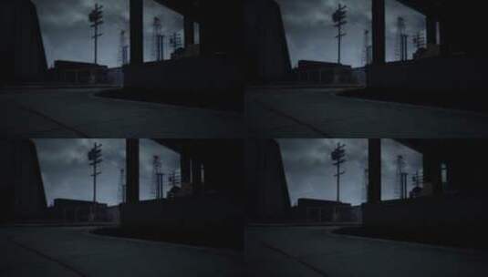夜晚工业区的电塔高清在线视频素材下载