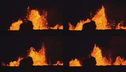 基拉韦厄火山爆发巨大的熔岩流高清在线视频素材下载