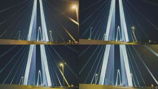 夜间通过大桥高清在线视频素材下载