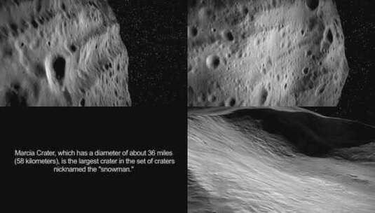 美国宇航局使用计算机图形在小行星灶神星上空飞行2018高清在线视频素材下载