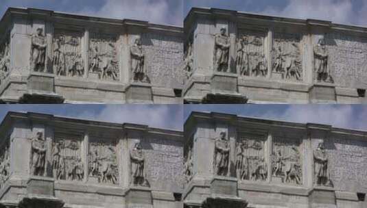 墙上的罗马石雕高清在线视频素材下载