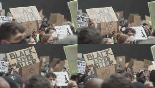 在伦敦鼓掌的抗议者高清在线视频素材下载
