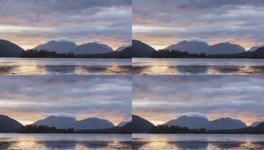 高山湖泊的日出美景高清在线视频素材下载